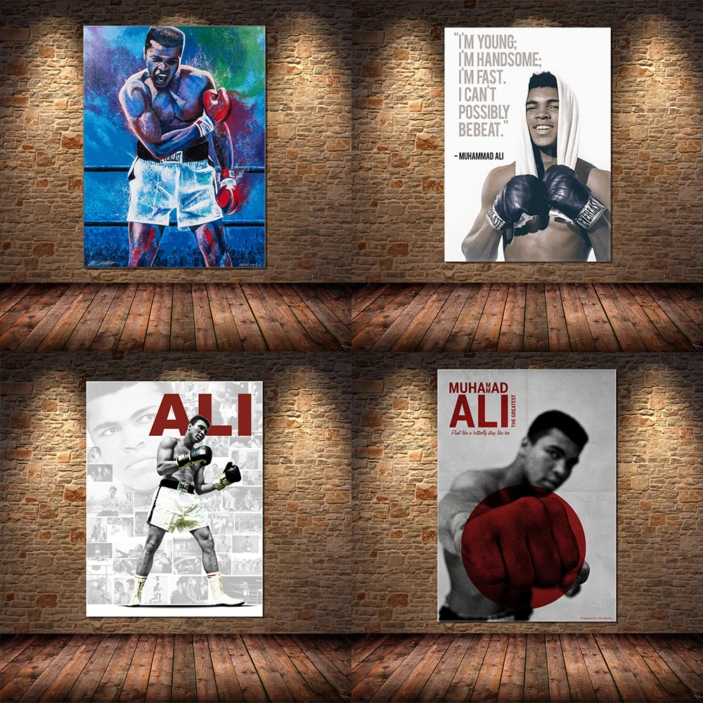 

Muhammad Ali Posters and Prints Wall Art Canvas Modern Sports Painting Boxing Art Vintage Pictures for Living Room Home Decor