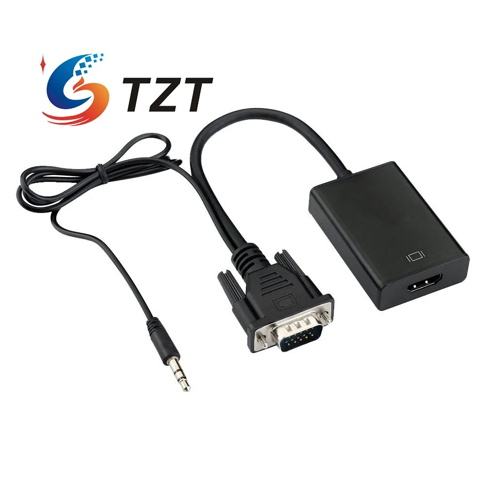 TZT NK-330 VGA To HDMI-compatible Cable 1080P HD Converter For Desktop PC Laptop DVD Set-Top Box |