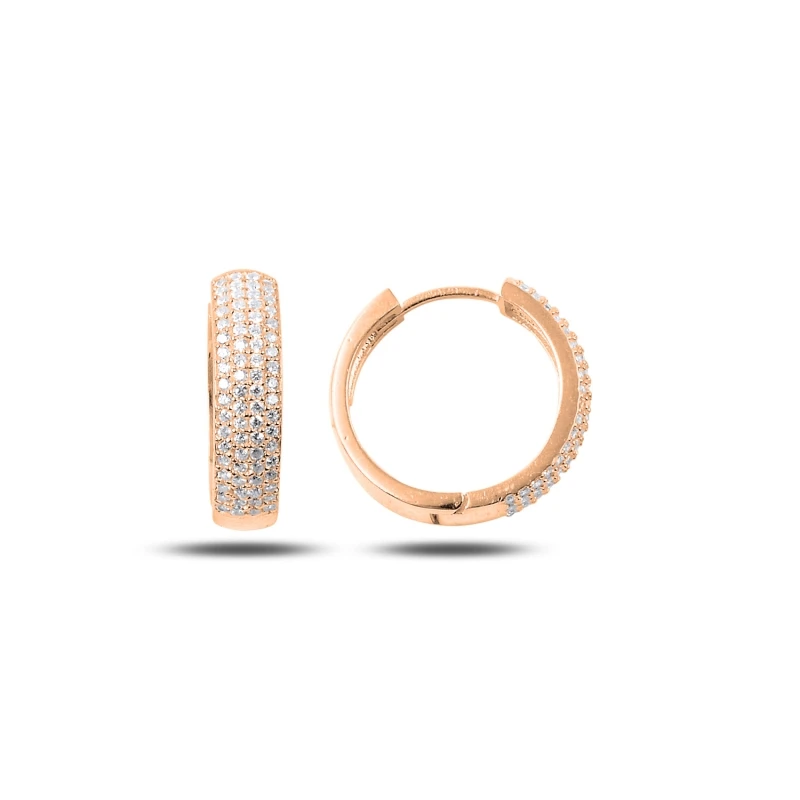

Silver 925 Sterling Zircon Cubic Zirconia Hoop Earrings