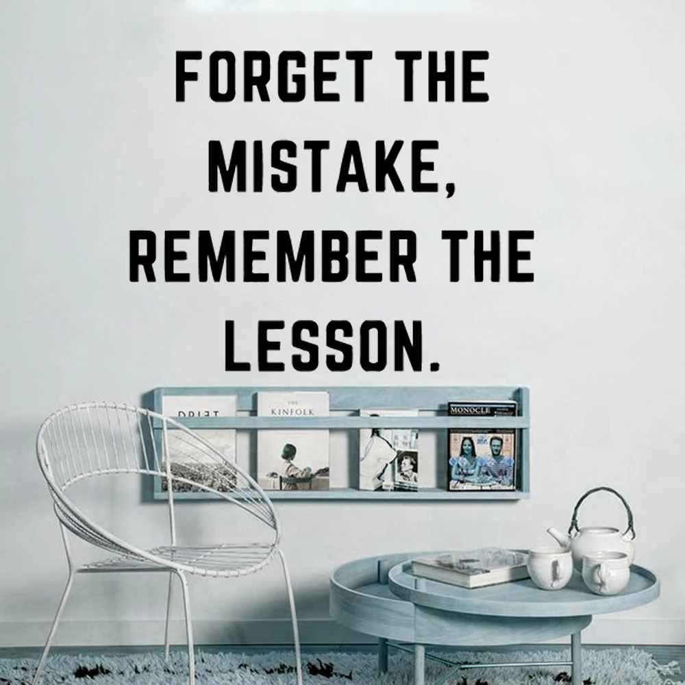 

Forget The Mistake Quotes Wall Stickers Dream Motivation Removable Vinyl Murals For Office Room Decor Decals Poster HJ0698