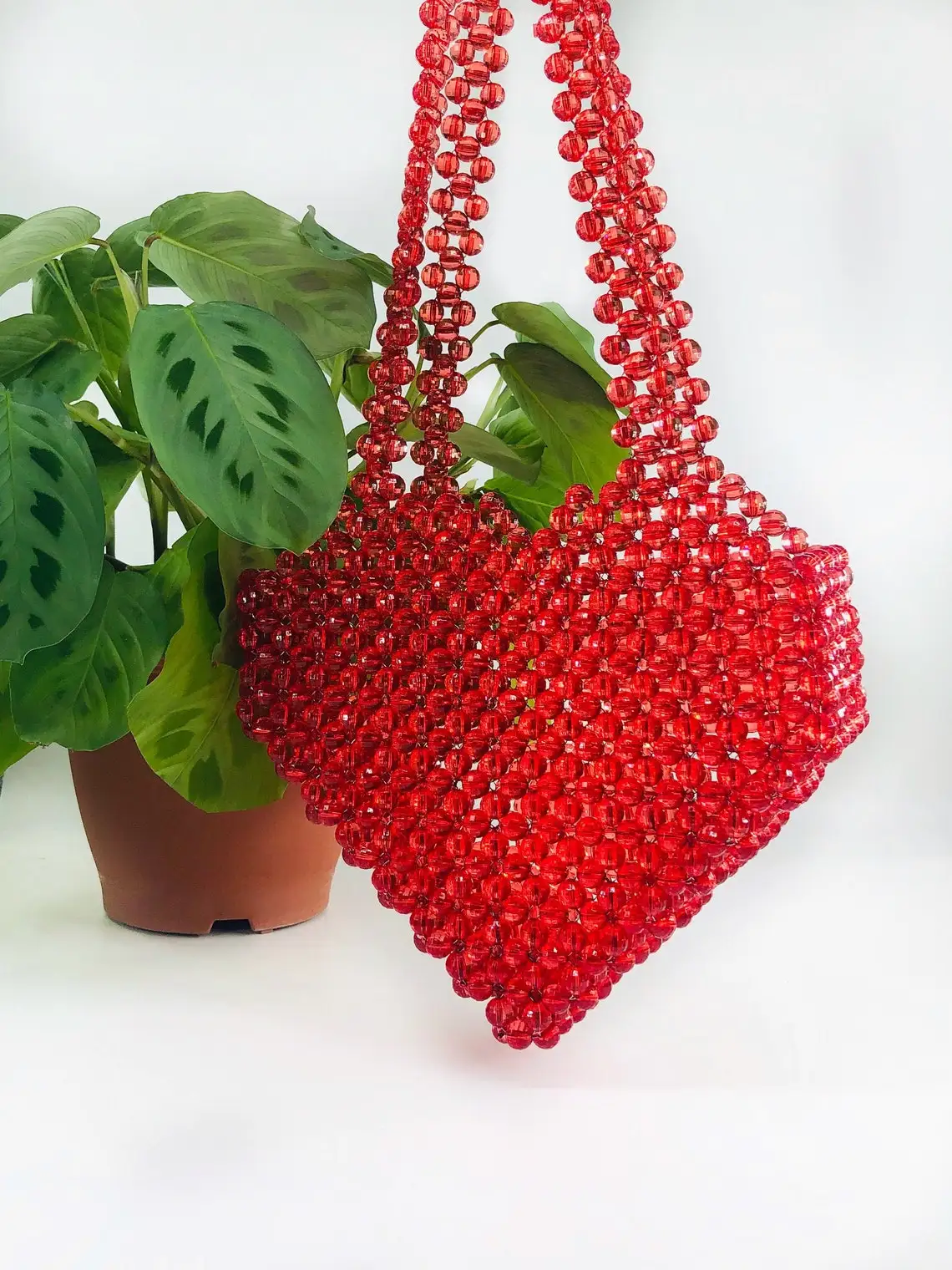 Red Heart Design Women Clutch, Evening Bags Party Wedding Handbags, For Female, Gift Love, Engagement, Customized, Special Day