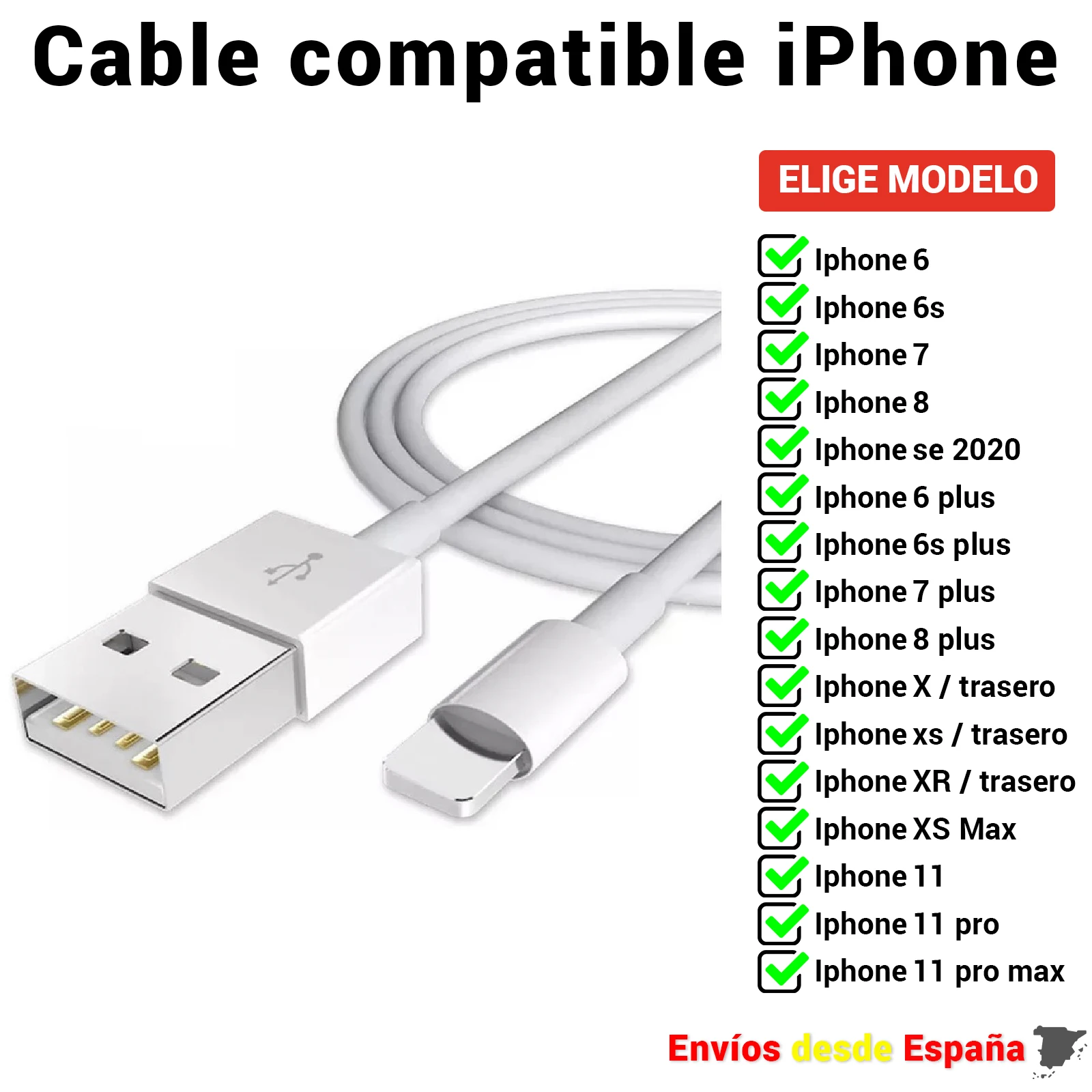 Быстро штырьковые USB шнуры для зарядки и передачи данных совместимый с iPhone 5 5C 5S 6 6S