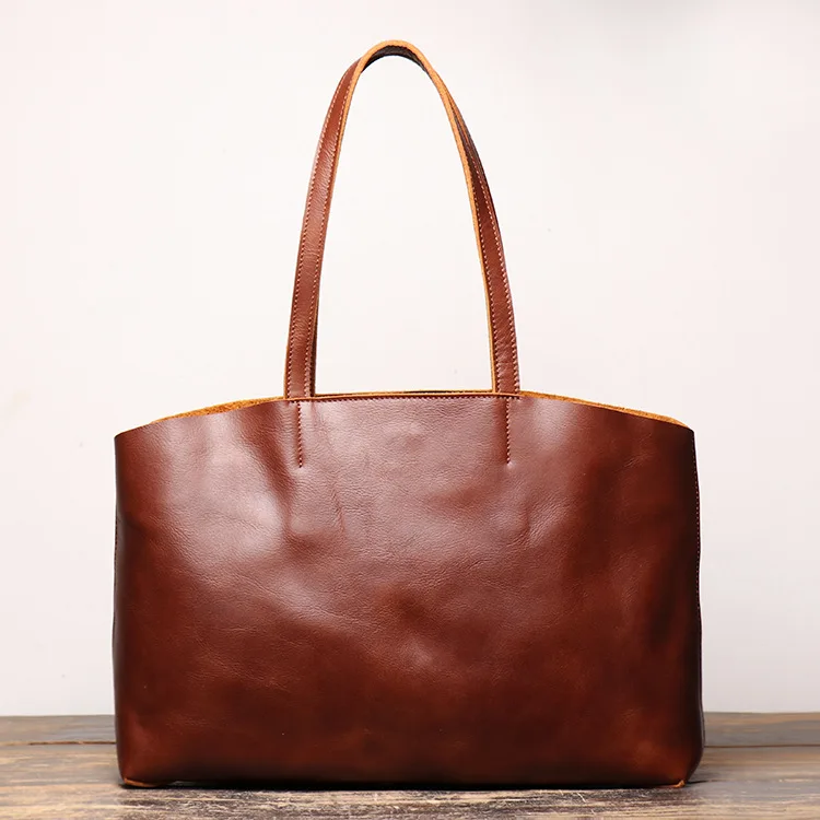 

England Famous Brand Genuine Leather Handbag Men's Designer Handmade Vintage Shoulder Bag High Quality Thick Cowhide Tote Bolsa