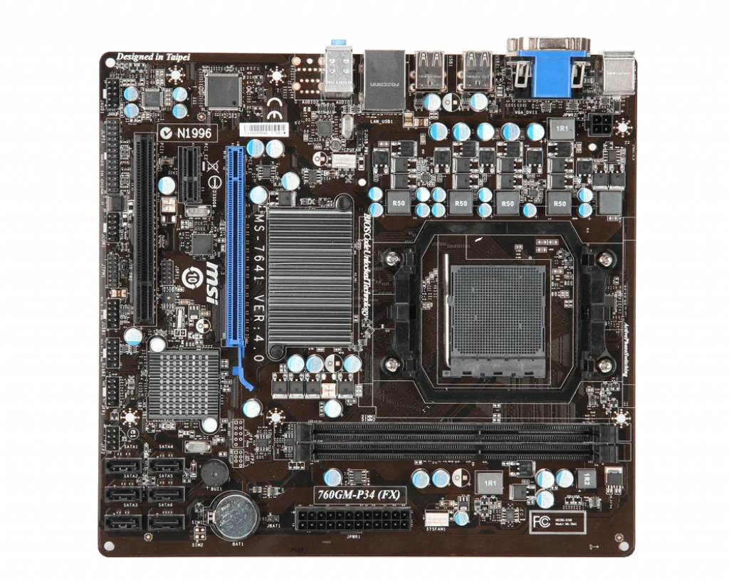 

Motherboard MSI 760GM-P34 (FX) AM3+ Motherboard DDR3 16GB AMD FX SATAII USB 2.0 VGA ATX For Athlon II X2 x255 cpus