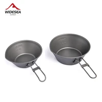 widesea camping titanium bowl cookware tableware foldable handle outdoor cup tourism pot hiking picnic backpack fishing