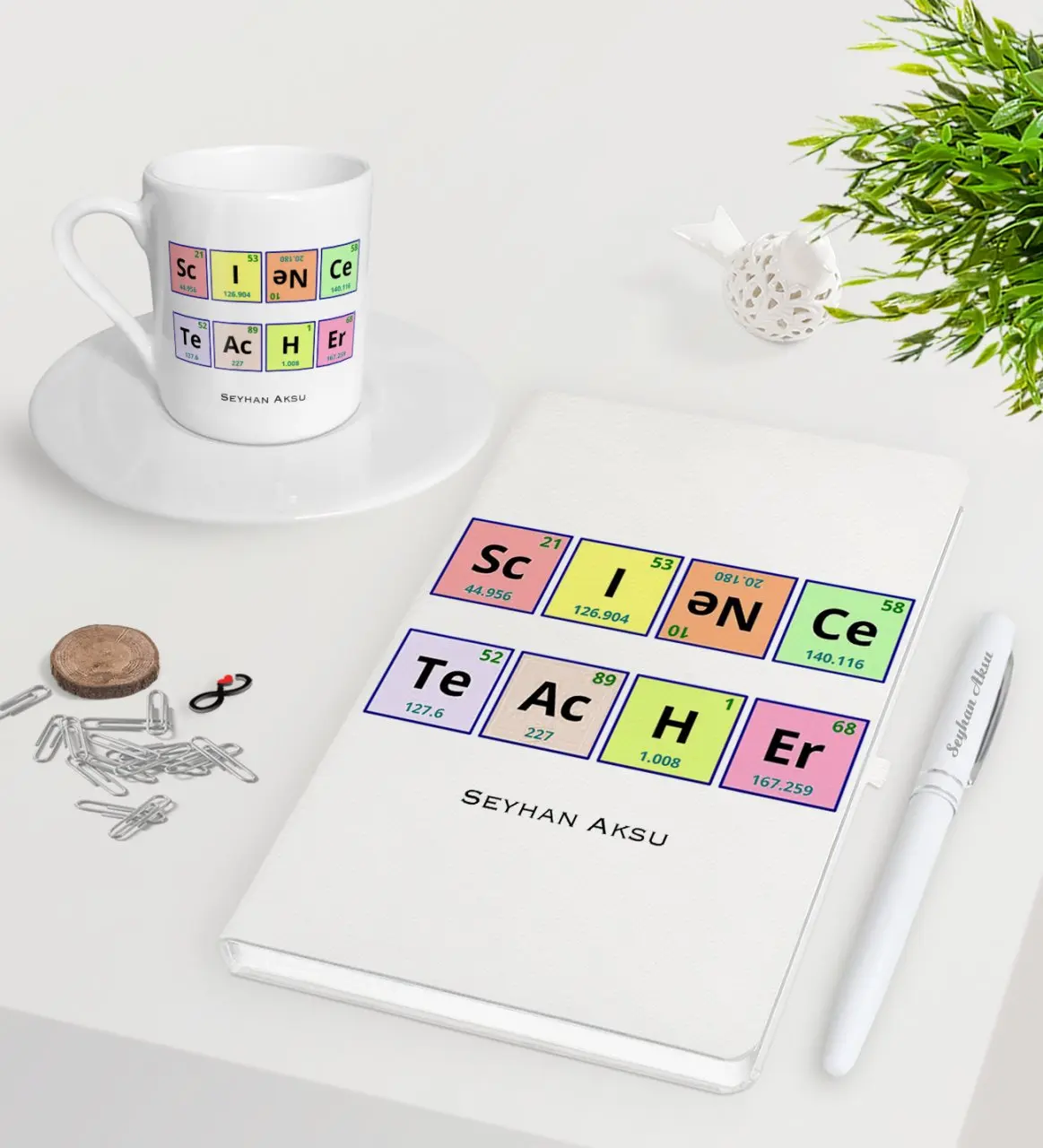 Персонализированная Учительская белая ручка для записной книжки чашка кофе по