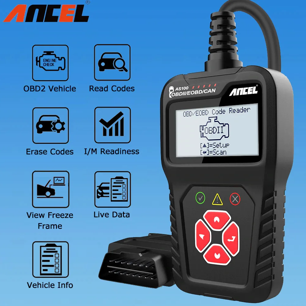 Диагностический инструмент Ancel AS100 Obd2 сканер для диагностики автомобиля PK ELM327 v1.5 |