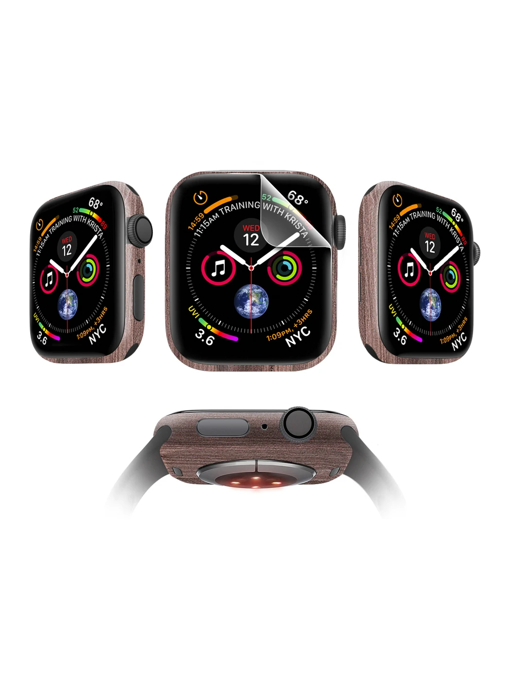 Комплект защитных пленок MOCOLL Apple Watch 44mm для дисплея Матовая (2шт) и корпуса Дерево