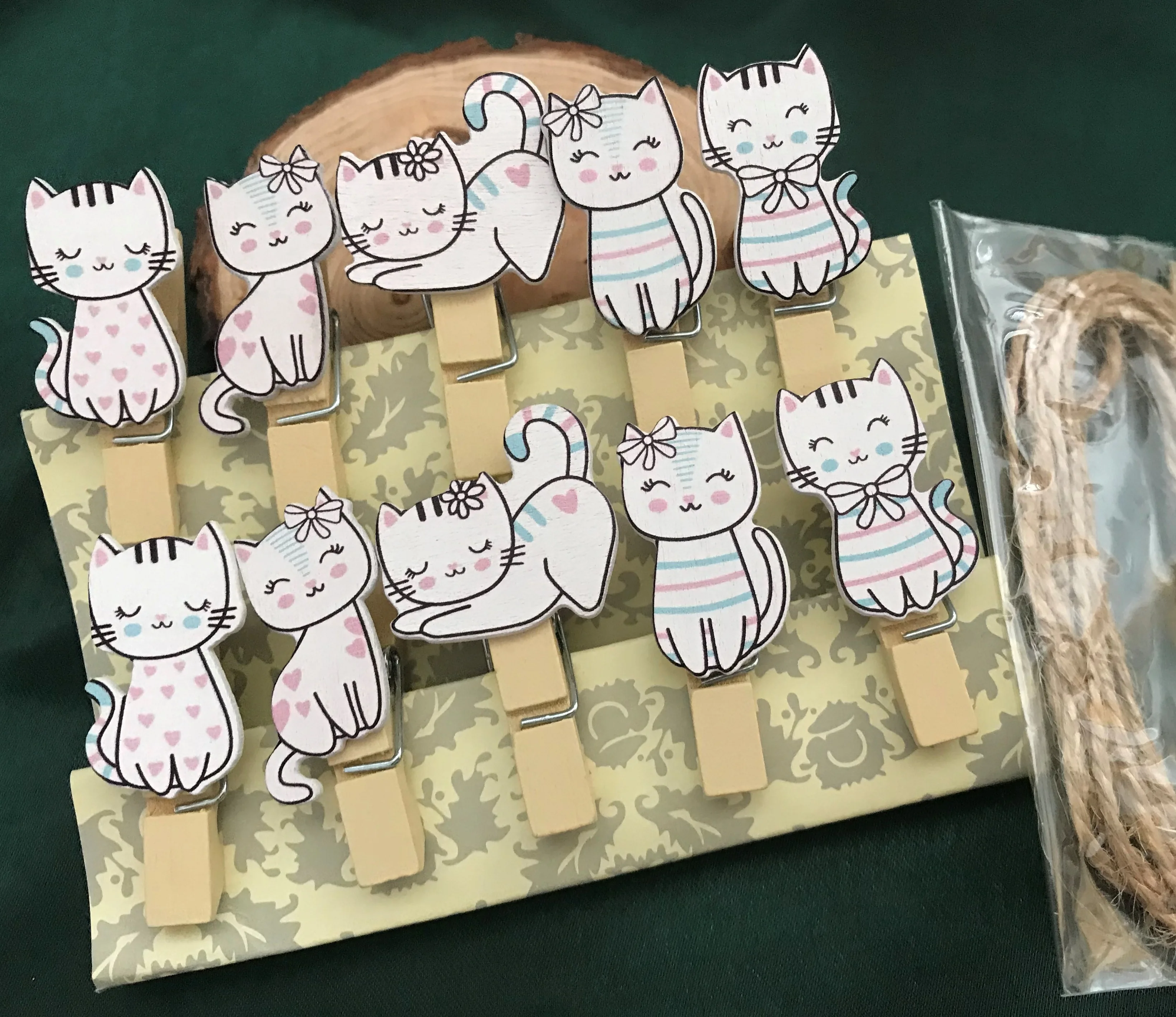 120 шт. милый кот маленький зажим деревянный фон для фотографирования в одежде
