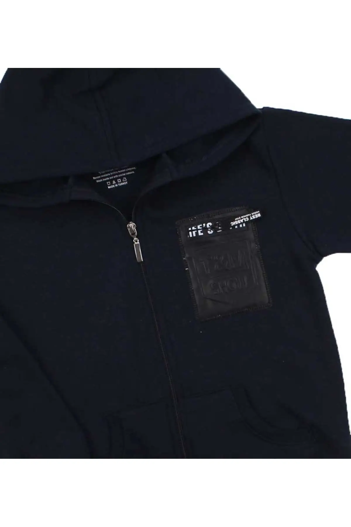 Темно-синий зимний свитер с капюшоном для мальчиков | Мать и ребенок