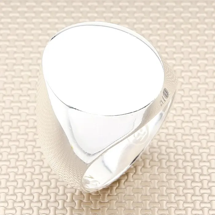 

Sterling Silver Plain Oval Elegant Ring For Men Made in Turkey
