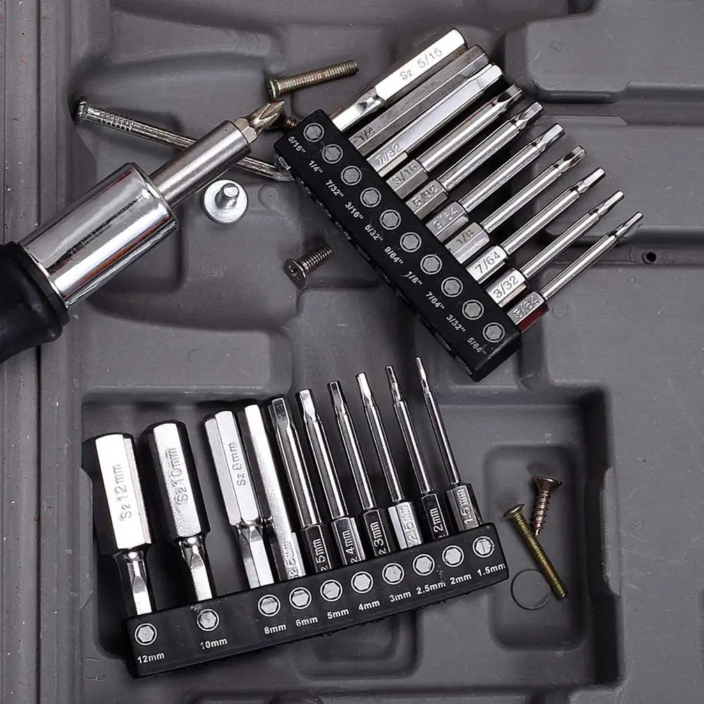 

20PCS Hexagonal Bit Combination Chrome-plated Weak Magnetic Bit Prevent Corrosion Hexagonal Bit Batch