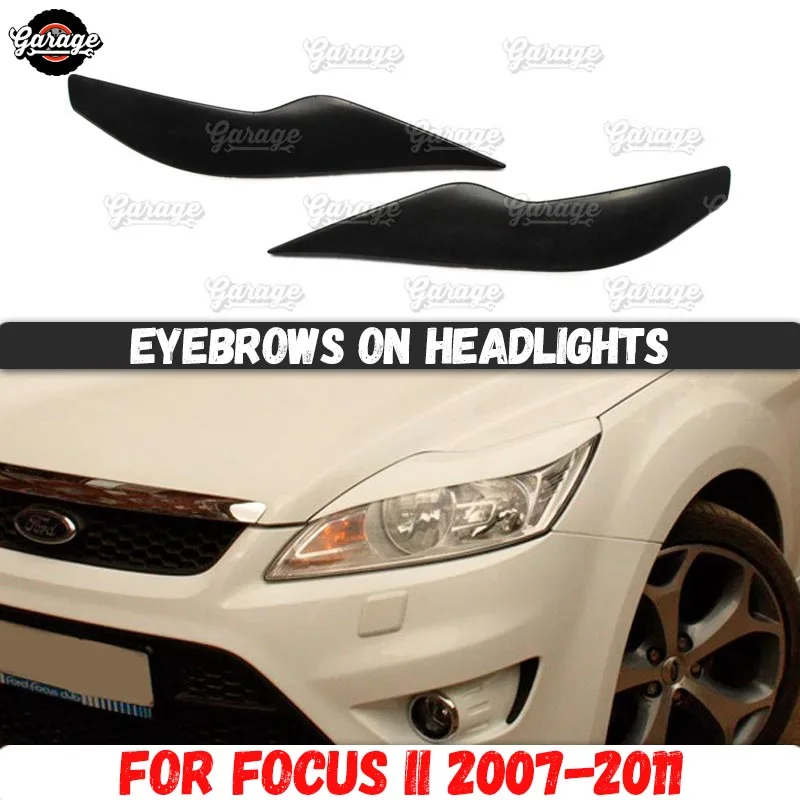

Eyelids for headlights case for Ford Focus 2007-2011 ABS plastic pads cilia eyebrows covers accessories car styling tuning