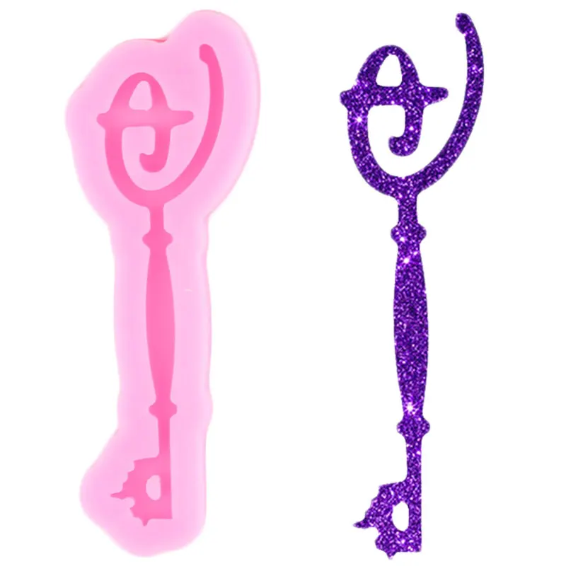 Блестящая Глянцевая Смола форма ключа силиконовая эпоксидное ремесло для