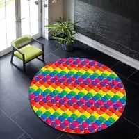 Colorful Pattern Round Rug, Shining Round Carpet, Circle Area Rug, Modern Round Carpet, Popular Rug, Themed Rug, Home Decoration