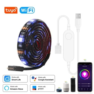 Светодиодная лента 5 в USB 5050 RGB светодиодсветильник лента Tuya Wifi Bluetooth музыкальная лента гибкая светодиодная лента ТВ фосветильник ка