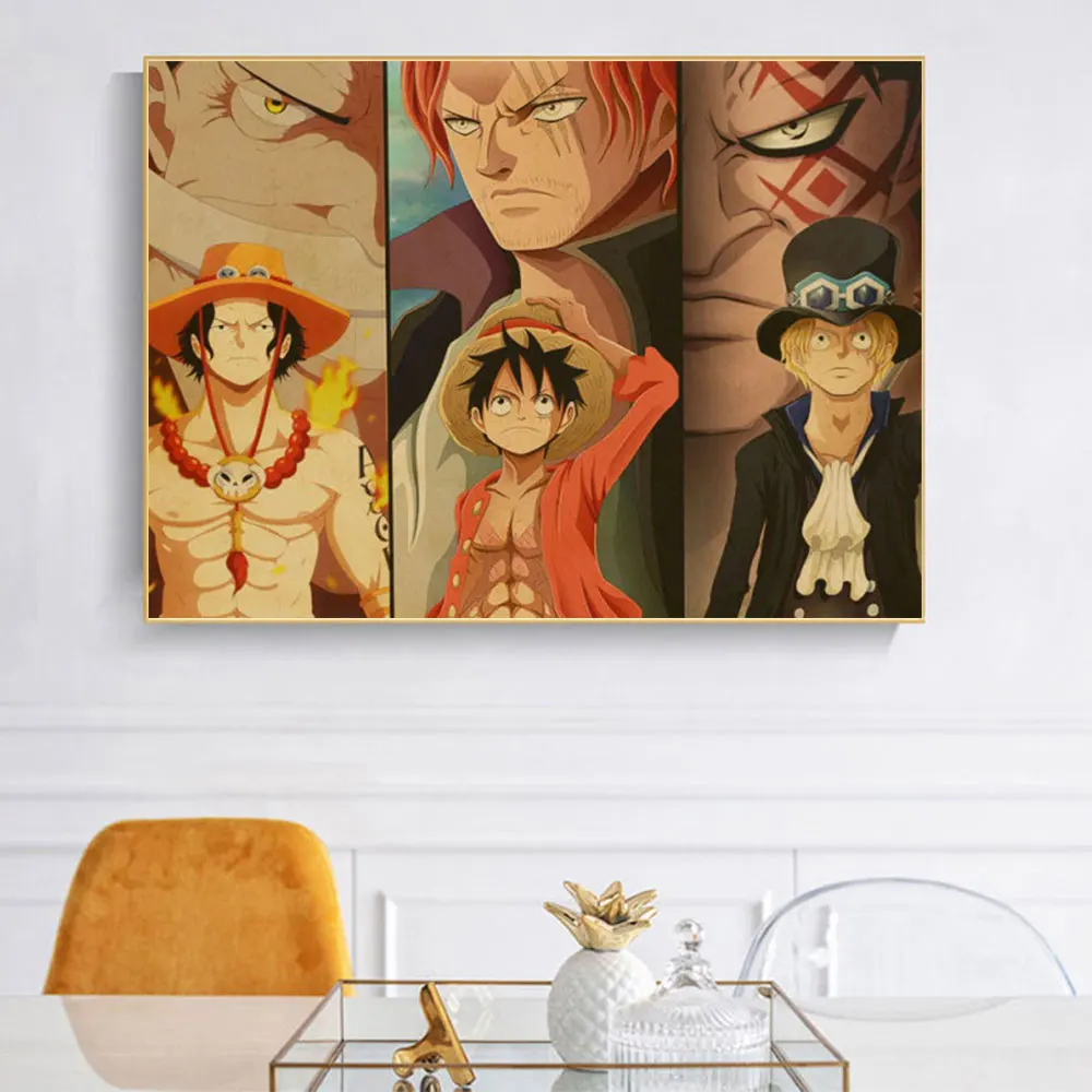 

One Piece Japanese Classic Anime Luffy Zoro Posters Wall Art Canvas Painting Print Pictures Living Room Home Decoration Cuadros