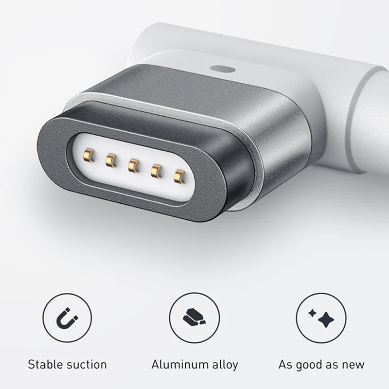 Магнитный кабель Baseus зарядка для MacBook с мощностью 60 Вт встроенный световой