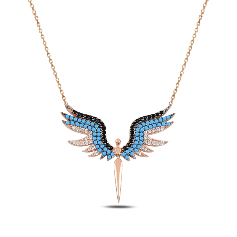 

Silver 925 Sterling Color Zircon Stone Angel Pendant