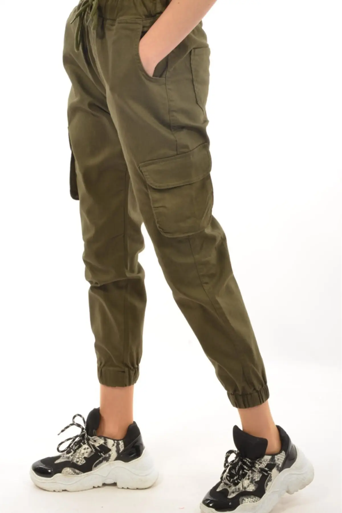 

Women's Clothing Streetwear Cargo Pants Trend Big Pocket Pants High Waist Sided Pocket Pants Female Trousers