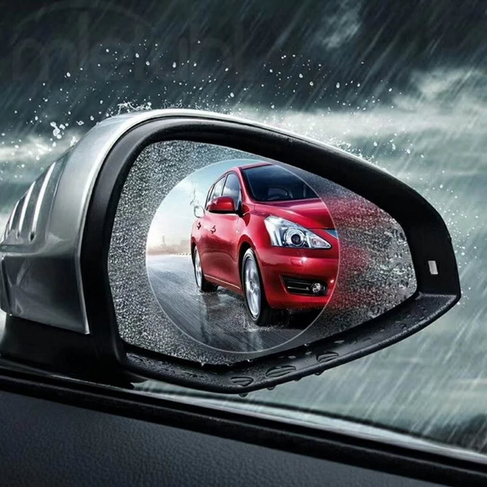 Пленка защитная Антидождь 2 шт 10х10 см на зеркало заднего вида стекло автомобиля