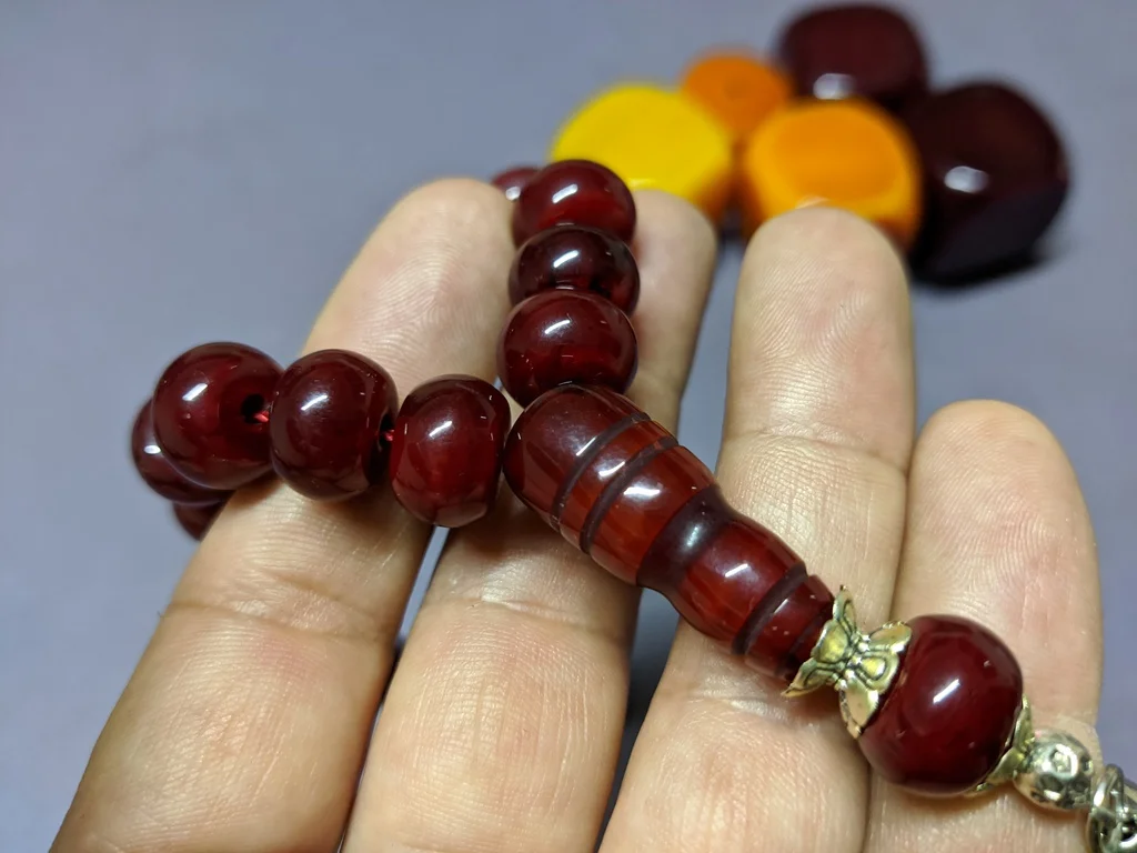 

Ottoman Faturan German Amber Sandalous Misbaha Prayer Beads Islamic Gift Tasbih Tasbeeh Tasbeh Rosary Tasbih # 32B