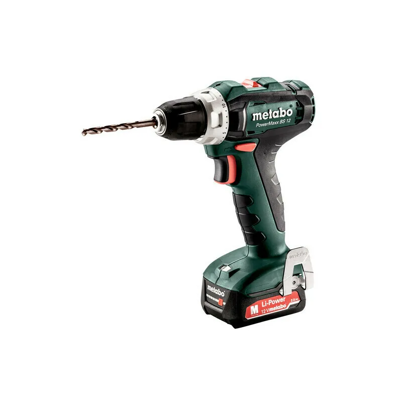 Аккумуляторная дрель-шуруповерт Metabo PowerMaxx BS 12 Акк.шпв. 2х2.0 Ач LiIon кейс (601036500) |