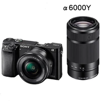 new sony ilce 6000 a6000y a6000 24 3 mp digital camera body 16 50mm 55 210mm lens black