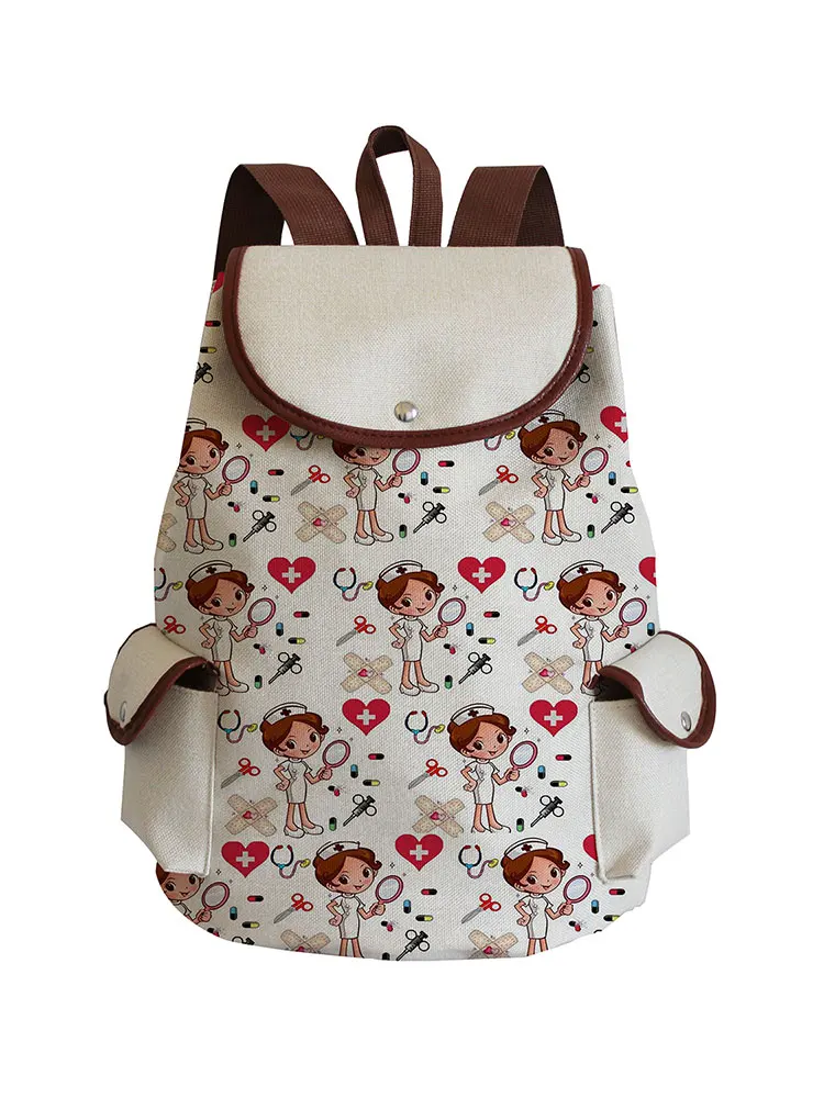 

Универсальная школьная сумка для медсестры, ранец большой вместимости в ленивом стиле, складная мягкая практичная модная Экологичная легк...