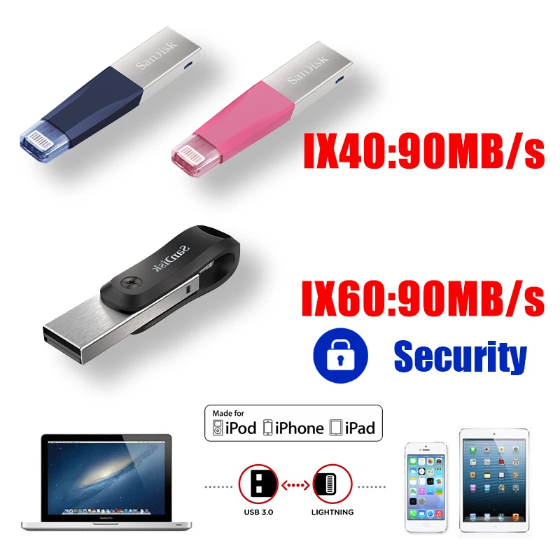 SanDisk Apple мобильный телефон u диск флеш накопитель 256 ГБ 128 память металл USB 3 0 флешка