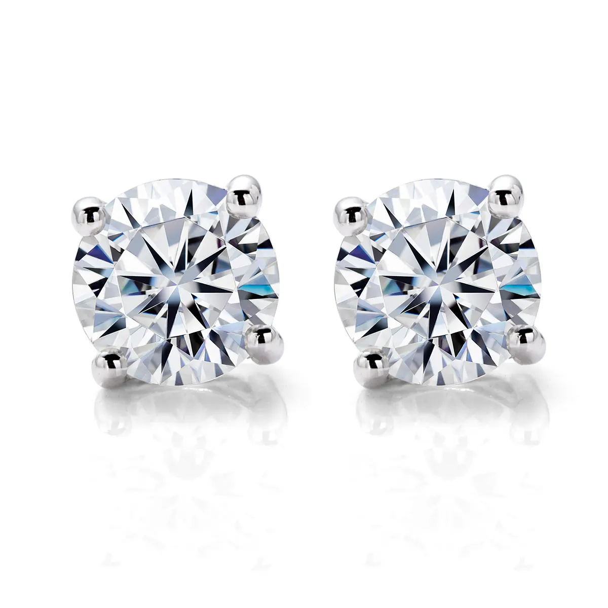 

6.5mm 1 Pair Four Prongs D VVS1 EX Round Cut 925 Sterling Silver Earring Professional Moissanite Factory Supplier Sell Global