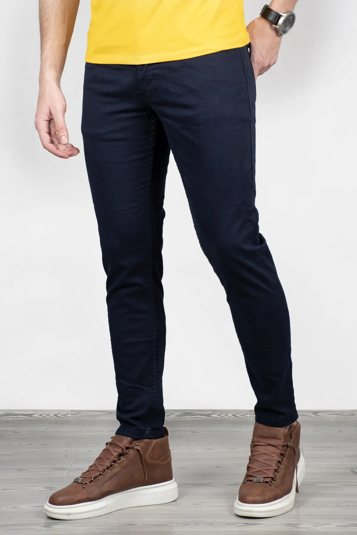 DeepSEA Male Jeans Pants Skinny Fit Cotton Denim Lycra High Quality Mid Waist Tight Bell-Bottomed Casual Four Seasons 2004157