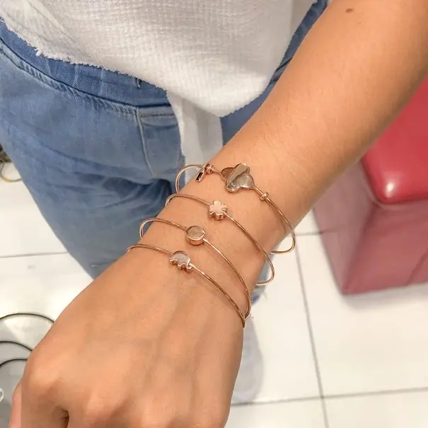 

Sterling Clover Style Trend Silver Rosegold Bracelet Bangle