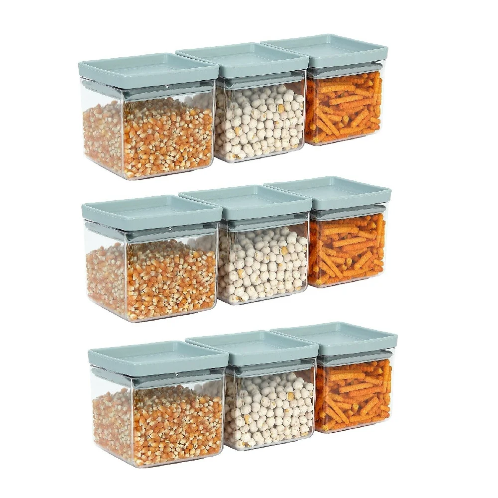 

12 piece Storage Container Food Rations Box Set Cap Vacuum Transparent Air-Proof Organizer Pasta Candy Legumes Kitchen Accessory