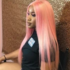 Волосы JRX, длинные шелковистые, прямые, розовые человеческие волосы, парики для чернокожих женщин, бразильские волосы Реми, парики на сетке 4x4