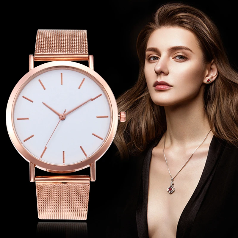 

Womens Watches Simple Reloj Rose Gold Silver Luxury Ladies Quartz Watch Women mujer kols saati feminino relogio wristwatch Hours