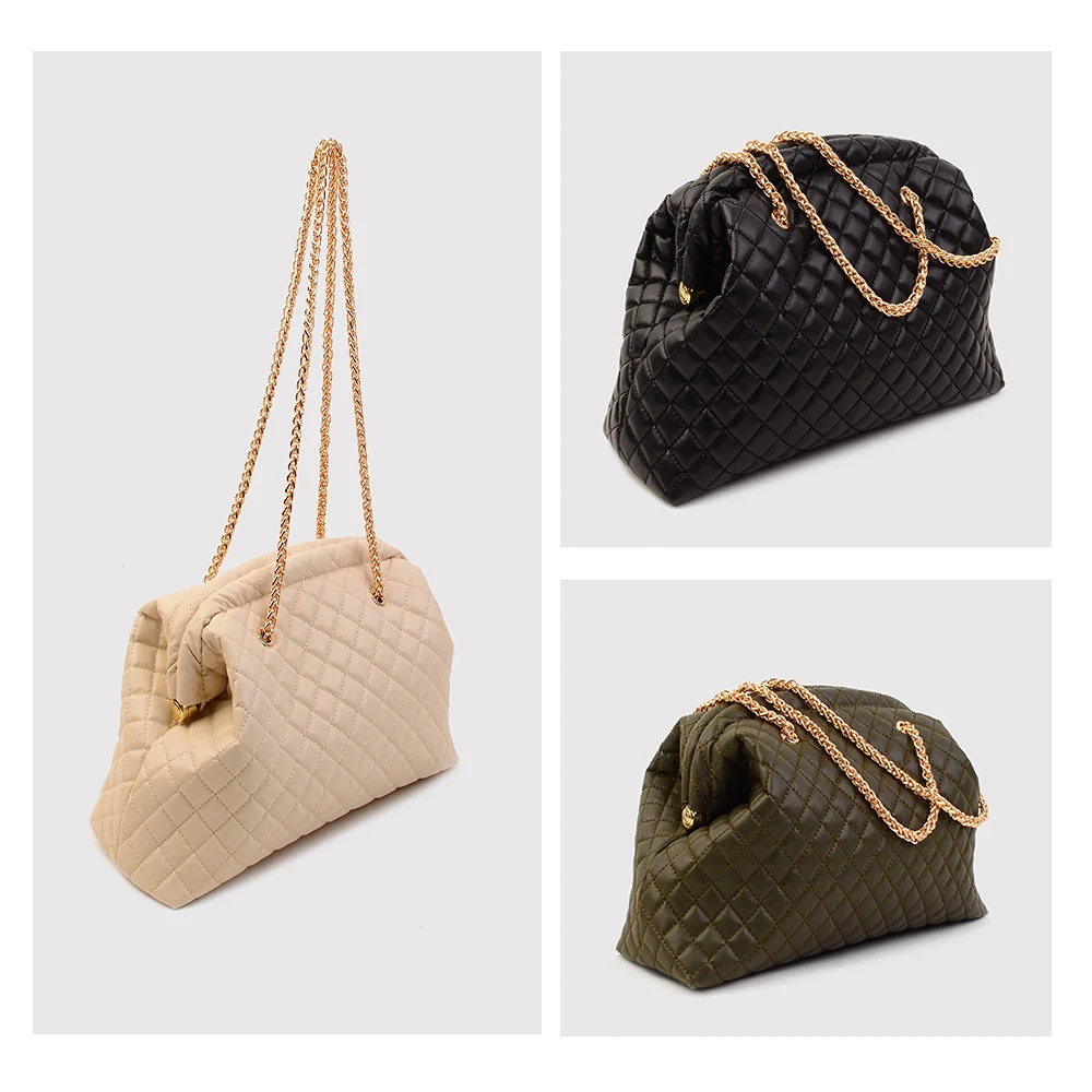 

Berlesi Женская модная трендовая стеганая тонкая сумка на цепочке ручная Наплечная подмышка для ежедневных покупок стандартные Скидки