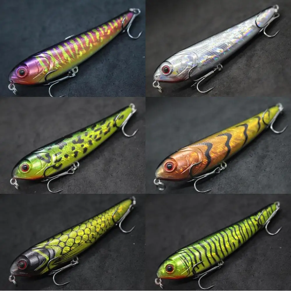 wLure 10cm 18g Long Casting Topwater Popper Walking Lure ZigZag Action Floating Bait 3D Hard Eyes Fishing Lure W635