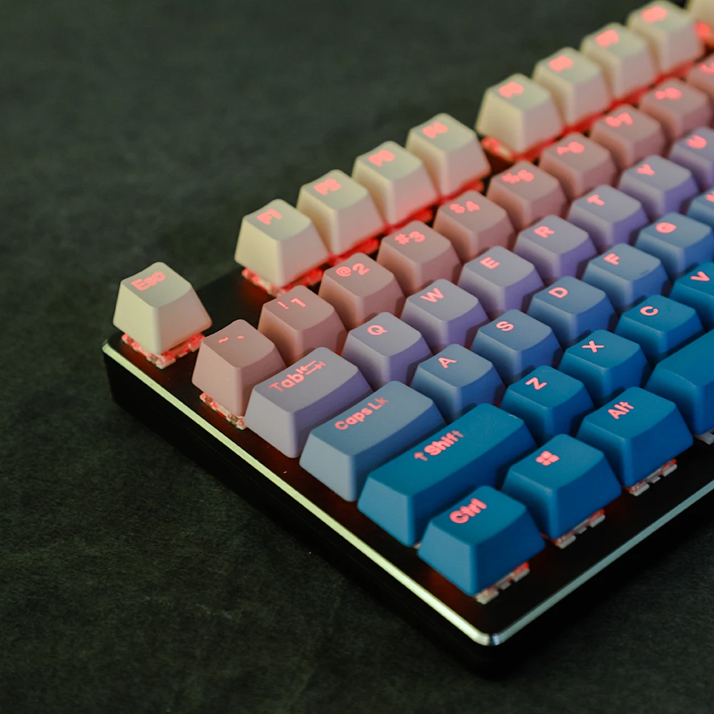 122 YMDK колпачки для клавиш с двойной подсветкой ночного заката PBT OEM профиль