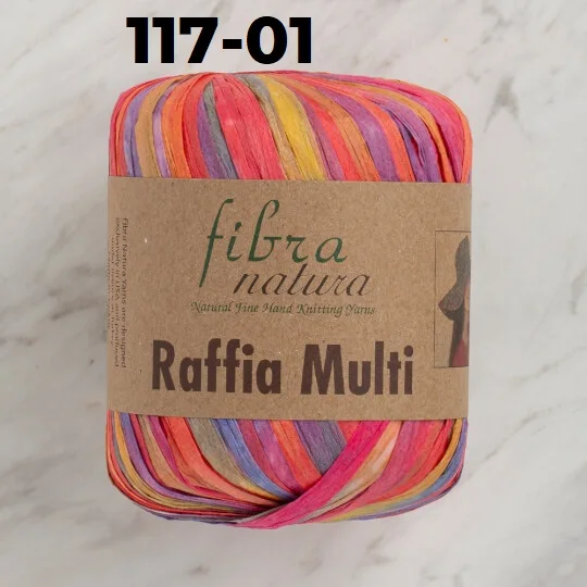 Fibra Natura Raffia Multi Волокно натуральная рафия мульти-пряжа 100% целлюлоза красочная