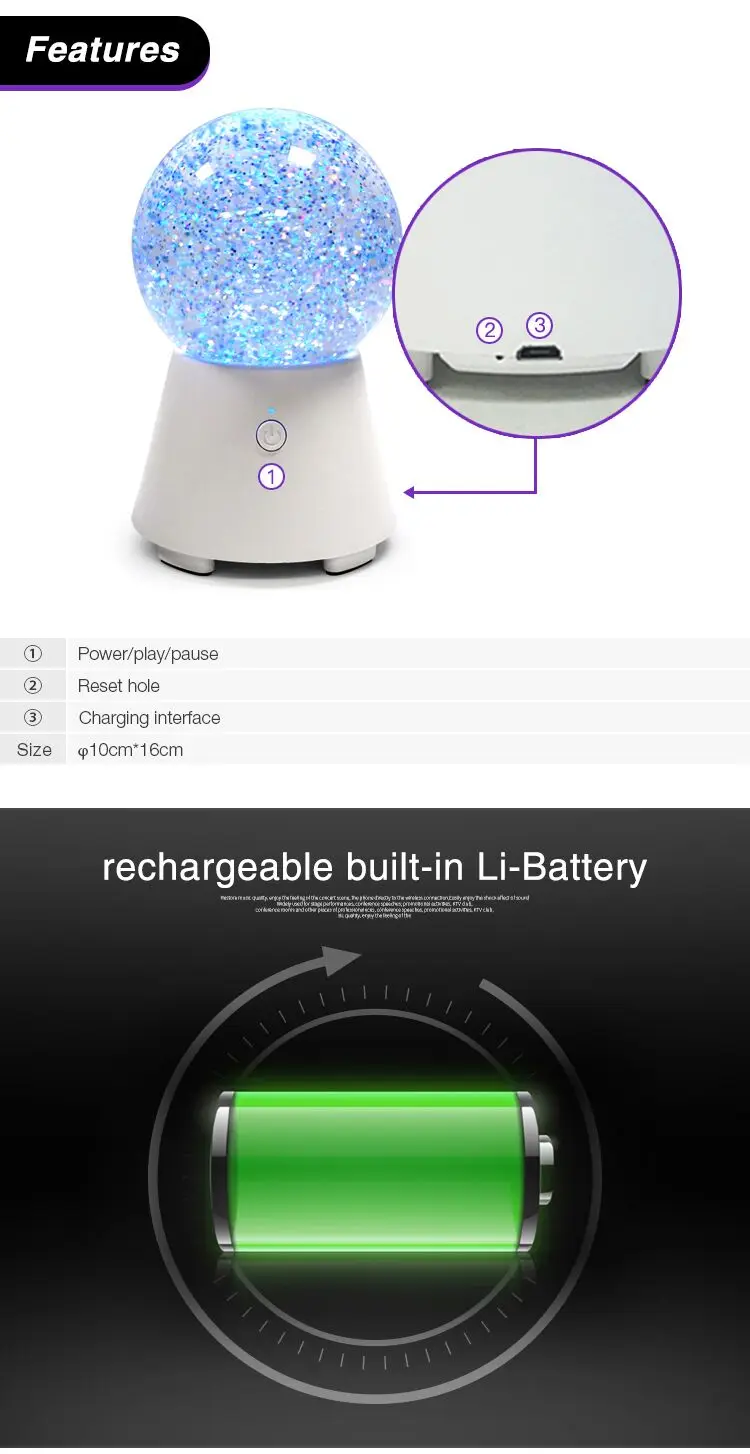 Танцы воды bluetooth динамик Циклон шторм светодиодный беспроводной портативный bluetooth динамик