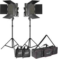 neewer 2 pack dimmable bi color 660 led video light and stand lighting kit with carrying bag for photo studio video photography