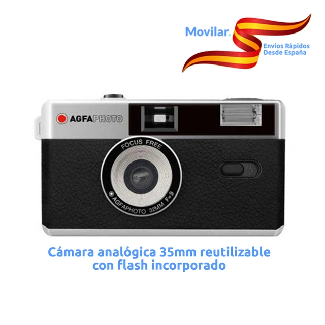 AGFA CAMARA ANALOGICA 35MM REUTILIZABLE, C/FLASH - NEGRO