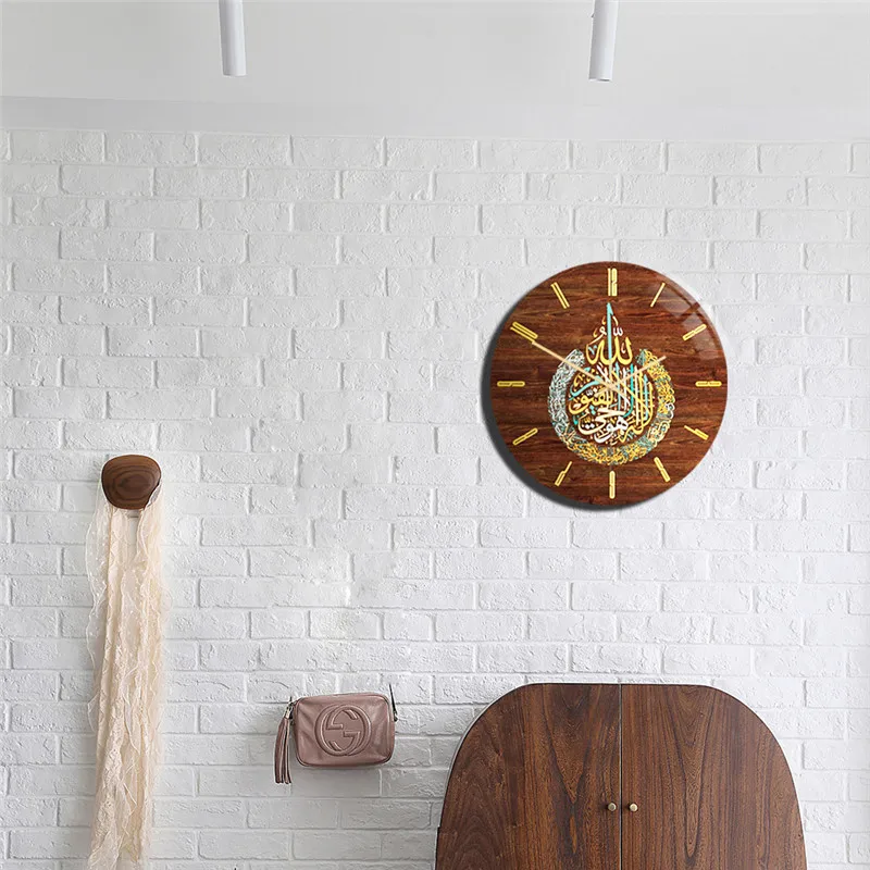 Мусульманские настенные часы Eid для гостиной акриловые винтажные круглые дома и