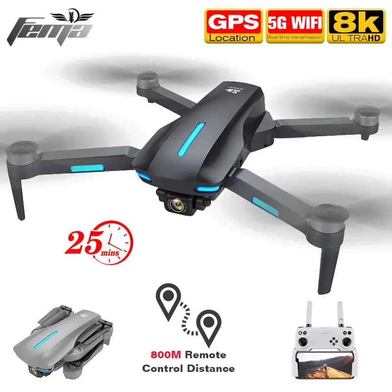 

2021 New GPS Drone 5G WIFI FPV Aerial 6K/8K Professional Dual Camera Photography Dron Brushless Motor Rc Quadcopter for Kids