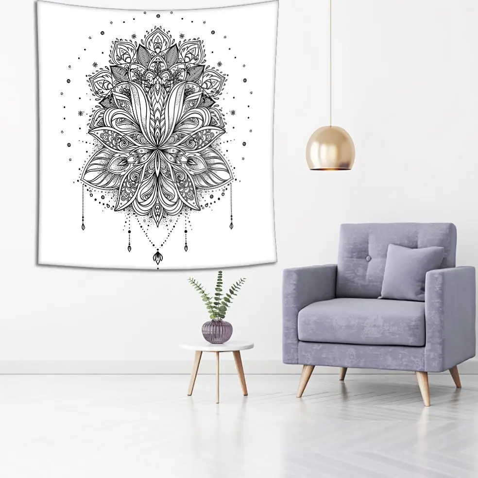 Гобеленовые декоративные цветы лотоса узоры Пейсли Бохо и магический символ