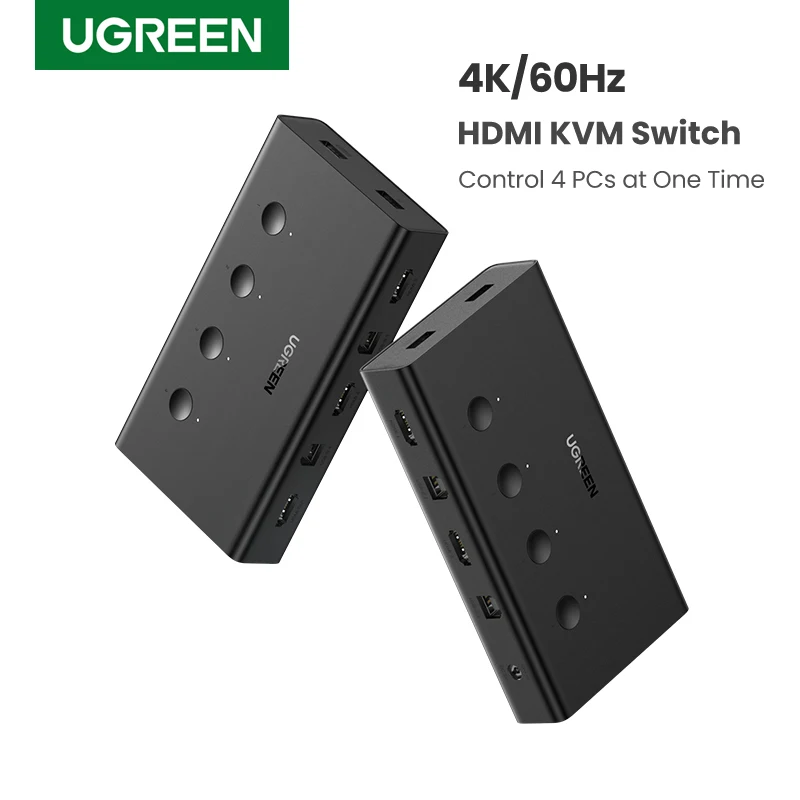 Kvm para Xiaomi 4 em 1 para Fora Ugreen Hdmi Interruptor Caixa 4 Pcs Compartilhando Impressora Teclado Mouse Portas 4k – 60hz Kvm Switch mi