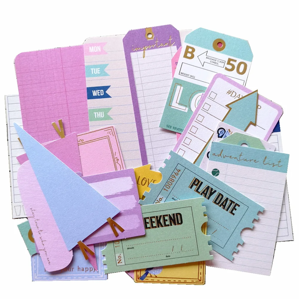 CRZCrafter печатная бумага Diecuts Journaling Spots Ephemera Foil Designs 30 шт. DIY Скрапбукинг для создания