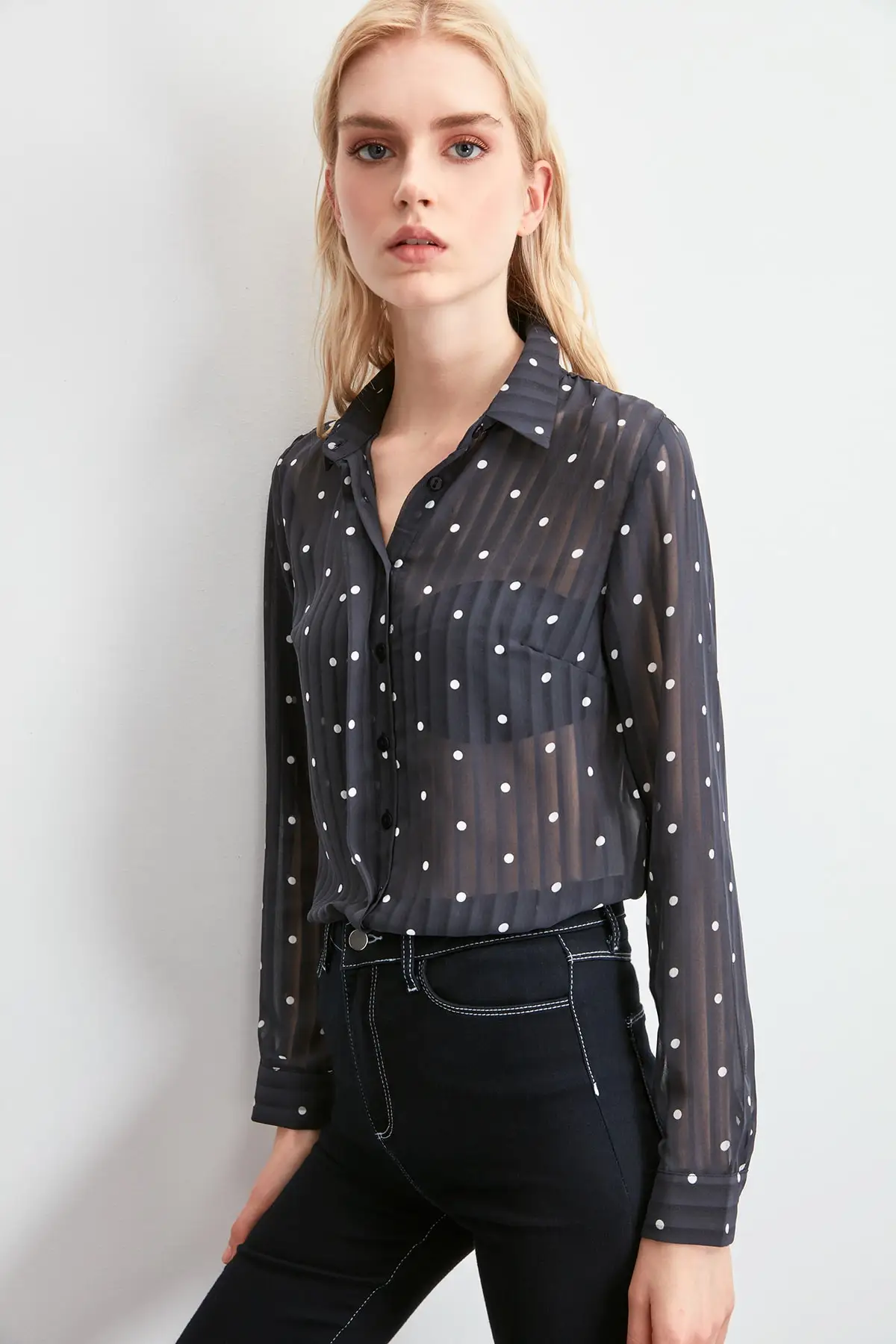 Trendyol рубашка в горошек TWOAW20GO0569|Рубашки| |
