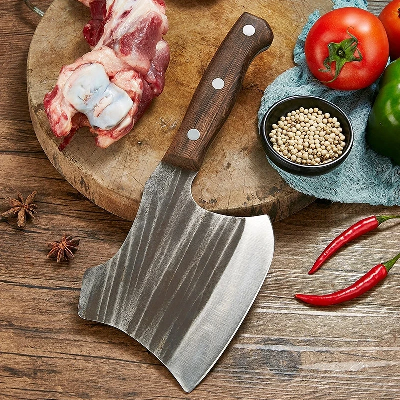 

Forged Steel Butcher Knife Meat Cleaver Axe Knife Chopping Knife Outdoor Cooking Knife